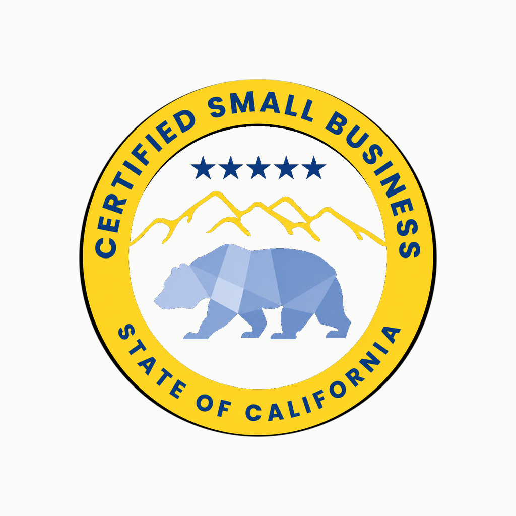 California Certified Small Business seal.
